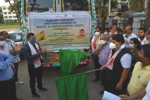 Maize Export to Bangladesh  - flagged off by Hon'ble Minister of Agriculture, Sri Atul Bora